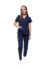 Cargar imagen en el visor de la galería, Conjunto SET Filipina y Pantalón EV-18 CANDY REPELENTE A FLUIDOS-Color Marino/Francia Dama-Ana Isabel Uniformes