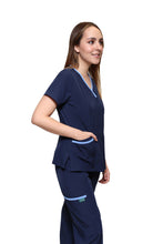 Cargar imagen en el visor de la galería, Conjunto SET Filipina y Pantalón EV-18 CANDY REPELENTE A FLUIDOS-Color Marino/Francia Dama-Ana Isabel Uniformes