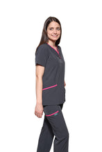 Cargar imagen en el visor de la galería, Conjunto SET Filipina y Pantalón EV-18 CANDY REPELENTE A FLUIDOS-Color Pewter/Fandango Dama-Ana Isabel Uniformes