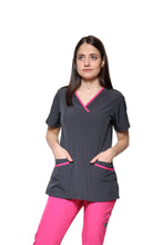 Cargar imagen en el visor de la galería, Conjunto SET Filipina y Pantalón JOGGER EV-18 CANDY REPELENTE A FLUIDOS-Color  Pewter/Fandango Dama-Ana Isabel Uniformes