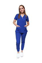 Cargar imagen en el visor de la galería, Conjunto SET Filipina y Pantalón JOGGER EV-18 CANDY REPELENTE A FLUIDOS-Color  Rey/Gris Dama-Ana Isabel Uniformes