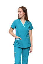 Cargar imagen en el visor de la galería, Conjunto SET Filipina y Pantalón EV-18 CANDY REPELENTE A FLUIDOS-Color Verde/Pistache Dama-Ana Isabel Uniformes