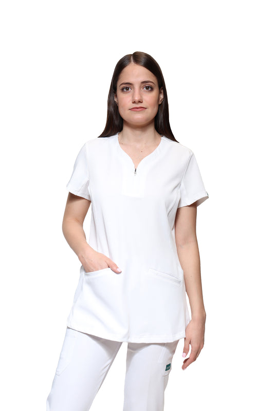 Filipina Top EV-30 Paola REPELENTE A FLUIDOS-Color BLANCO Dama-Ana Isabel Uniformes