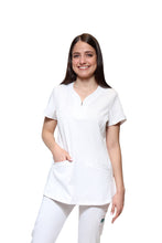 Cargar imagen en el visor de la galería, Conjunto SET Filipina y Pantalón JOGGER EV-30 Paola REPELENTE A FLUIDOS-Color BLANCO Dama-Ana Isabel Uniformes