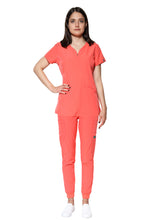 Cargar imagen en el visor de la galería, Conjunto SET Filipina y Pantalón JOGGER EV-30 Paola REPELENTE A FLUIDOS-Color DURAZNO Dama-Ana Isabel Uniformes