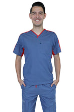 Cargar imagen en el visor de la galería, Conjunto SET Filipina y Pantalón HA-25 -Color ACERO/ROJO- HOMBRE-HASSAN Uniformes