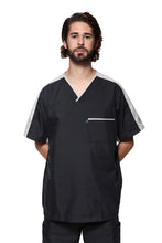 Cargar imagen en el visor de la galería, Conjunto SET Filipina y Pantalón HA-25 -Color NEGRO/PLATA- HOMBRE-HASSAN Uniformes