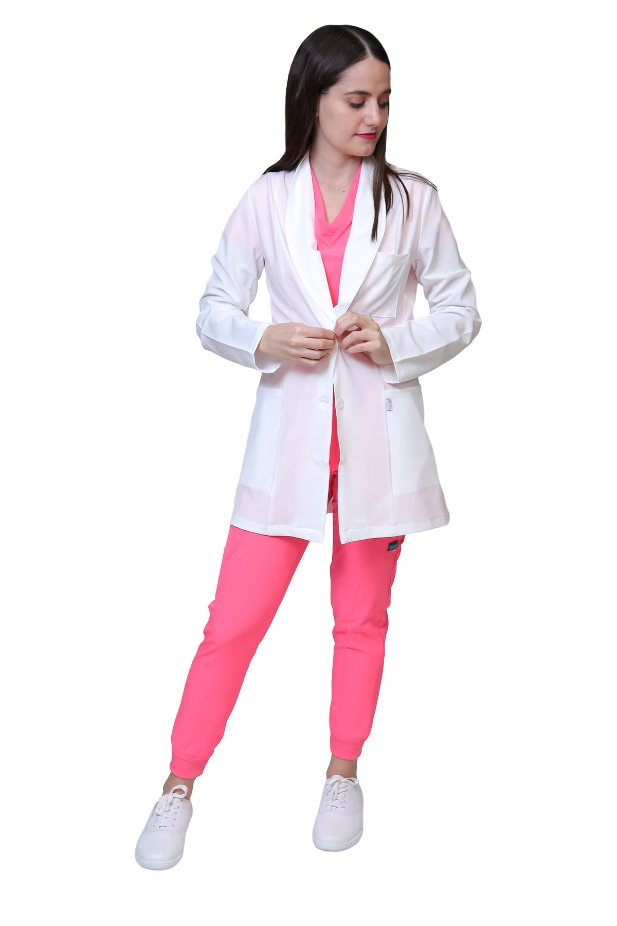 KIT Estudiantes - Bata Doble Stretch Repelente a Fluidos y Conjunto Quirúrgico Repelente con Pant Recto