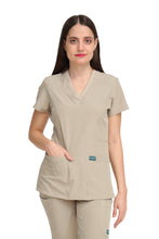 Cargar imagen en el visor de la galería, Conjunto SET Filipina y Pantalón JOGGER EV-04 Tatita REPELENTE A FLUIDOS-Color KAKI Dama-Ana Isabel Uniformes