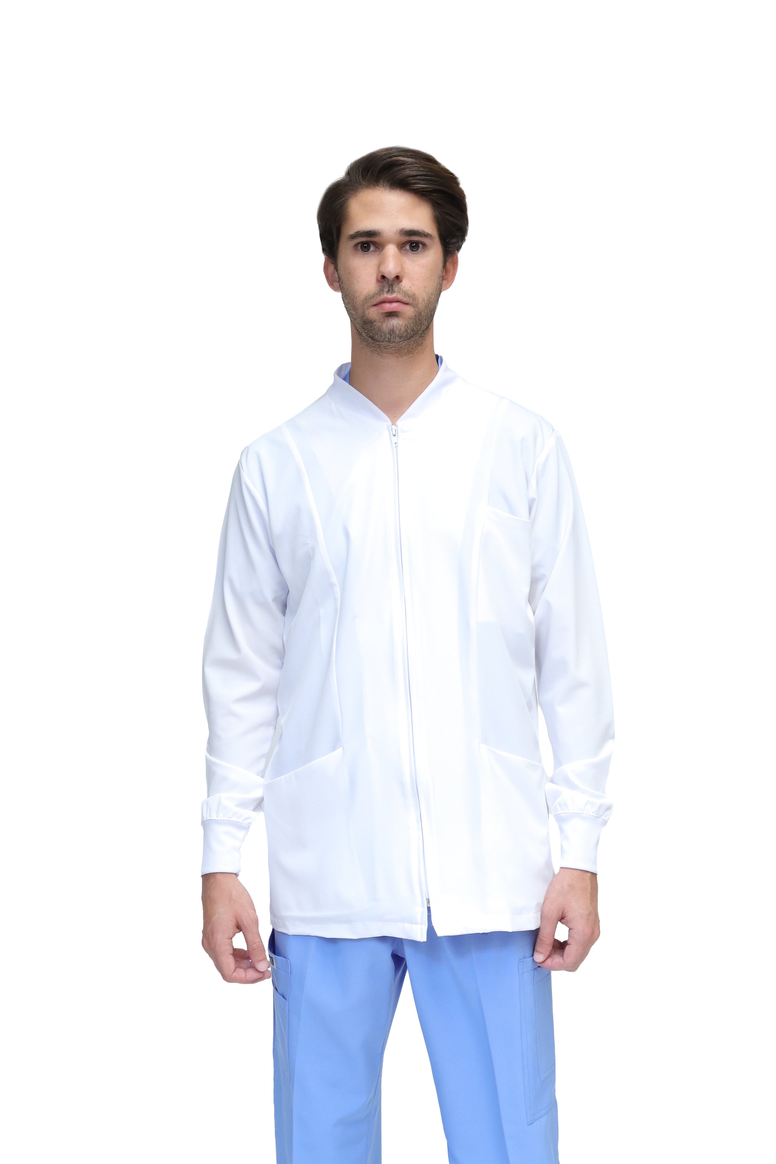 CHAMARRA WARM UP DOBLE STRETCH CON CIERRE con REPELENTE A FLUIDOS para Hombre - EA-06
