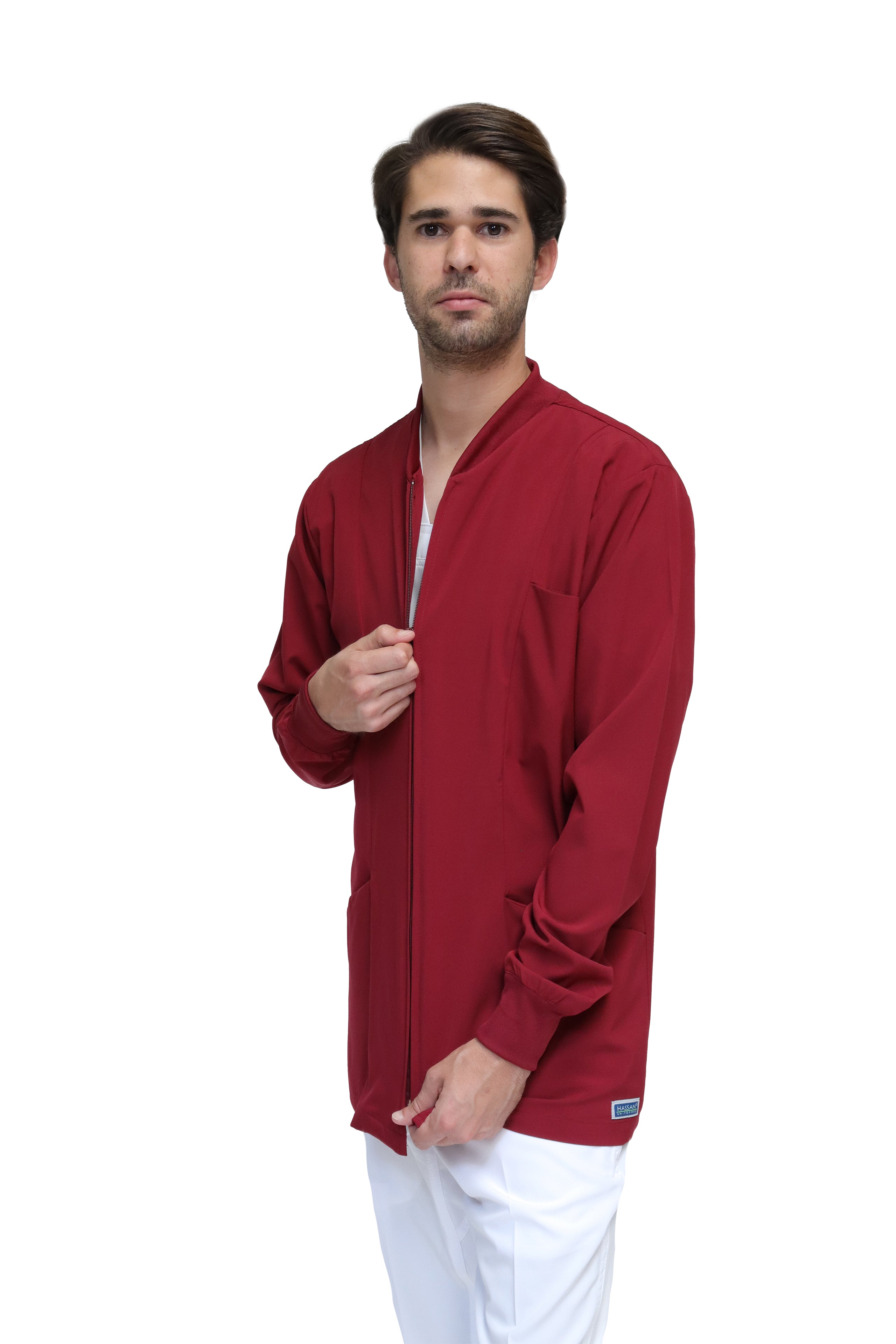 CHAMARRA WARM UP DOBLE STRETCH CON CIERRE con REPELENTE A FLUIDOS para Hombre - EA-06