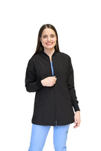 Cargar imagen en el visor de la galería, CHAMARRA WARM UP DOBLE STRETCH CON CIERRE con REPELENTE A FLUIDOS para Dama - EV-25