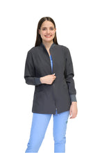 Cargar imagen en el visor de la galería, CHAMARRA WARM UP DOBLE STRETCH CON CIERRE con REPELENTE A FLUIDOS para Dama - EV-25