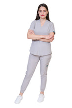 Cargar imagen en el visor de la galería, CONJUNTOS COLOR GRIS CON PANT JOGGER DAMA EV-02-18