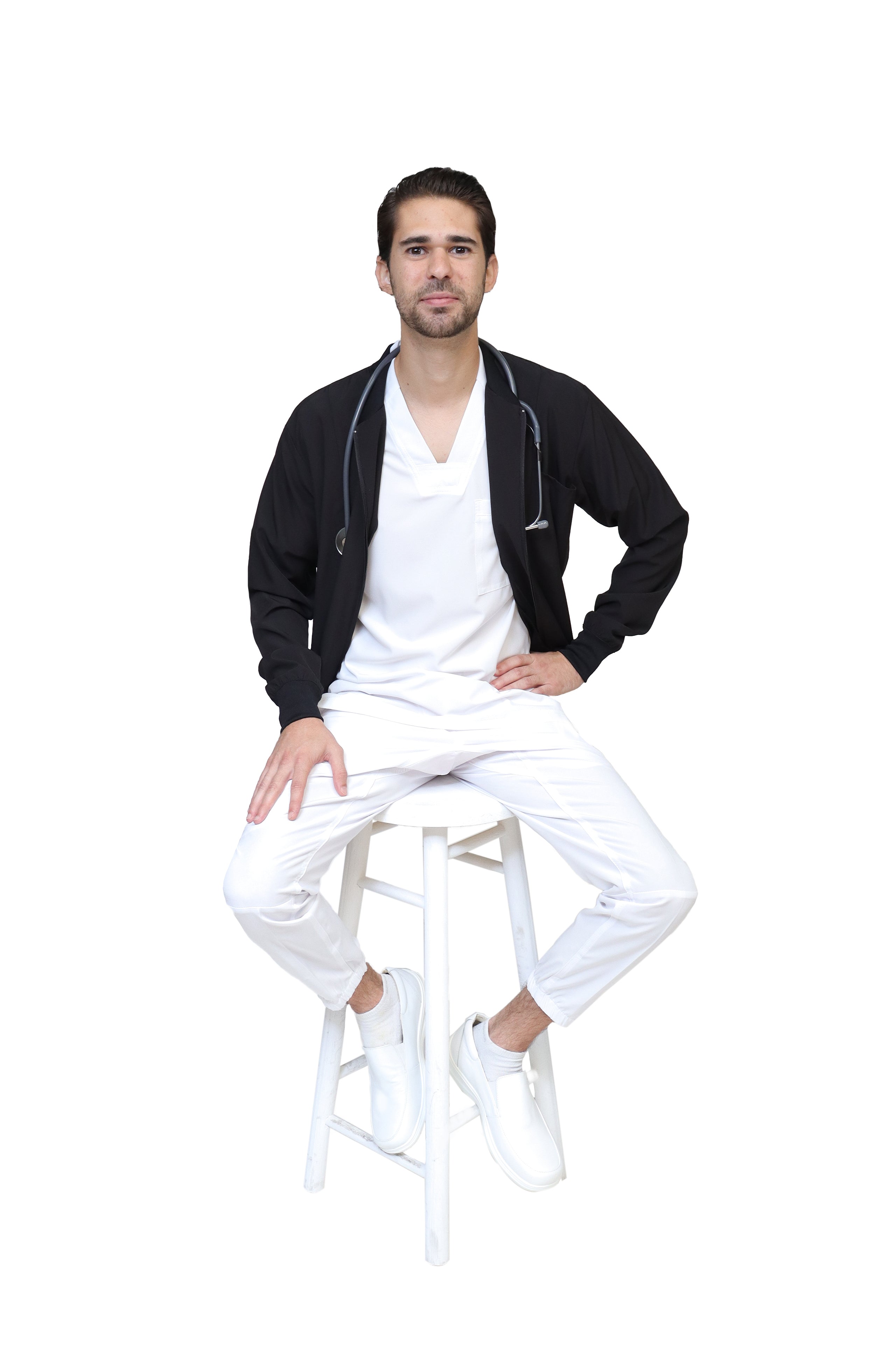 CHAMARRA WARM UP DOBLE STRETCH CON CIERRE con REPELENTE A FLUIDOS para Hombre - EA-06