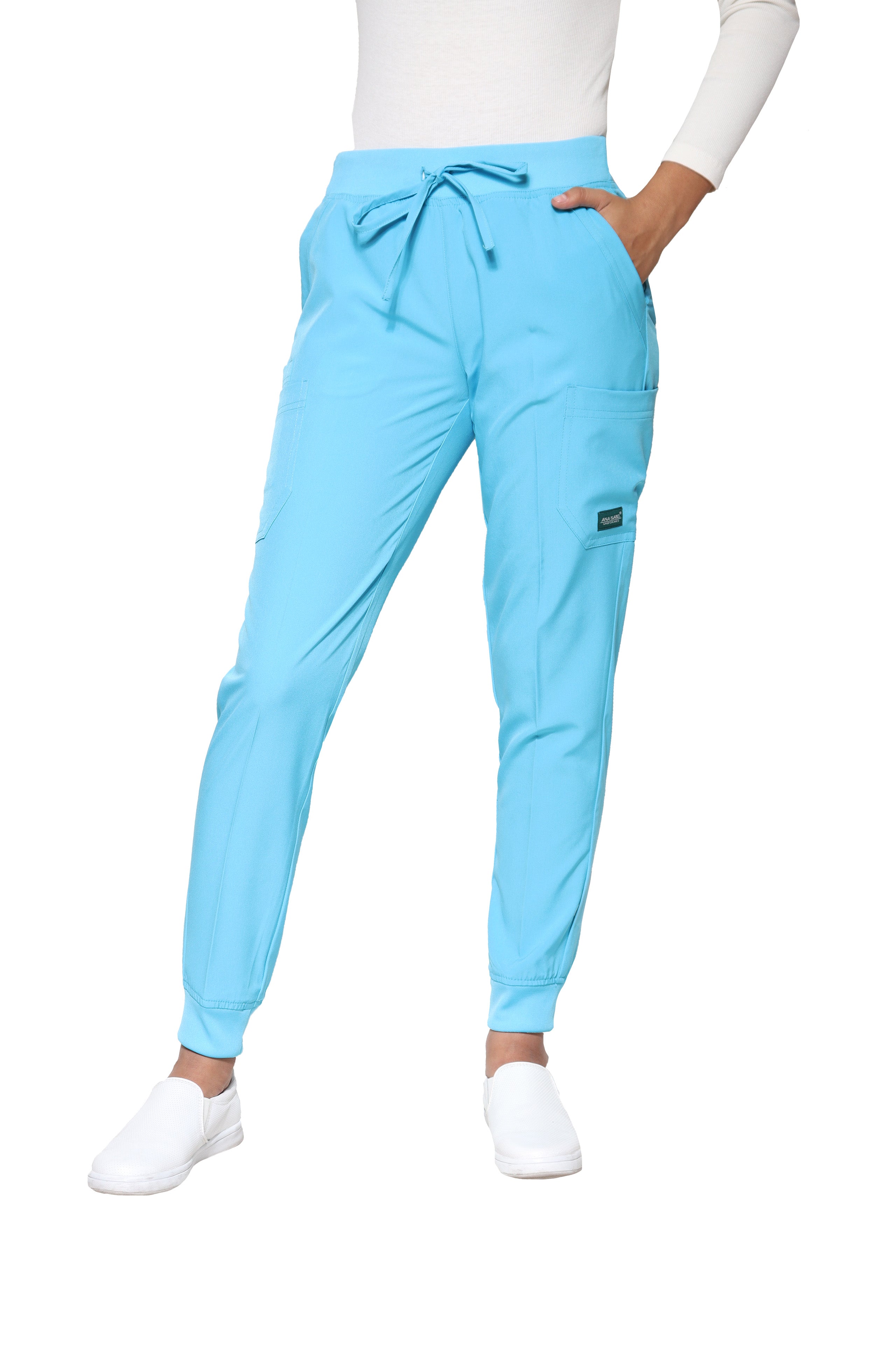 Conjunto SET Filipina y Pantalón JOGGER EV-03 Nani REPELENTE A FLUIDOS-Color AQUA Dama-Ana Isabel Uniformes