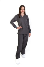 Cargar imagen en el visor de la galería, Conjunto SET Filipina MANGA LARGA y Pantalón JP-14 UNISEX-Color PEWTER-JUANPA