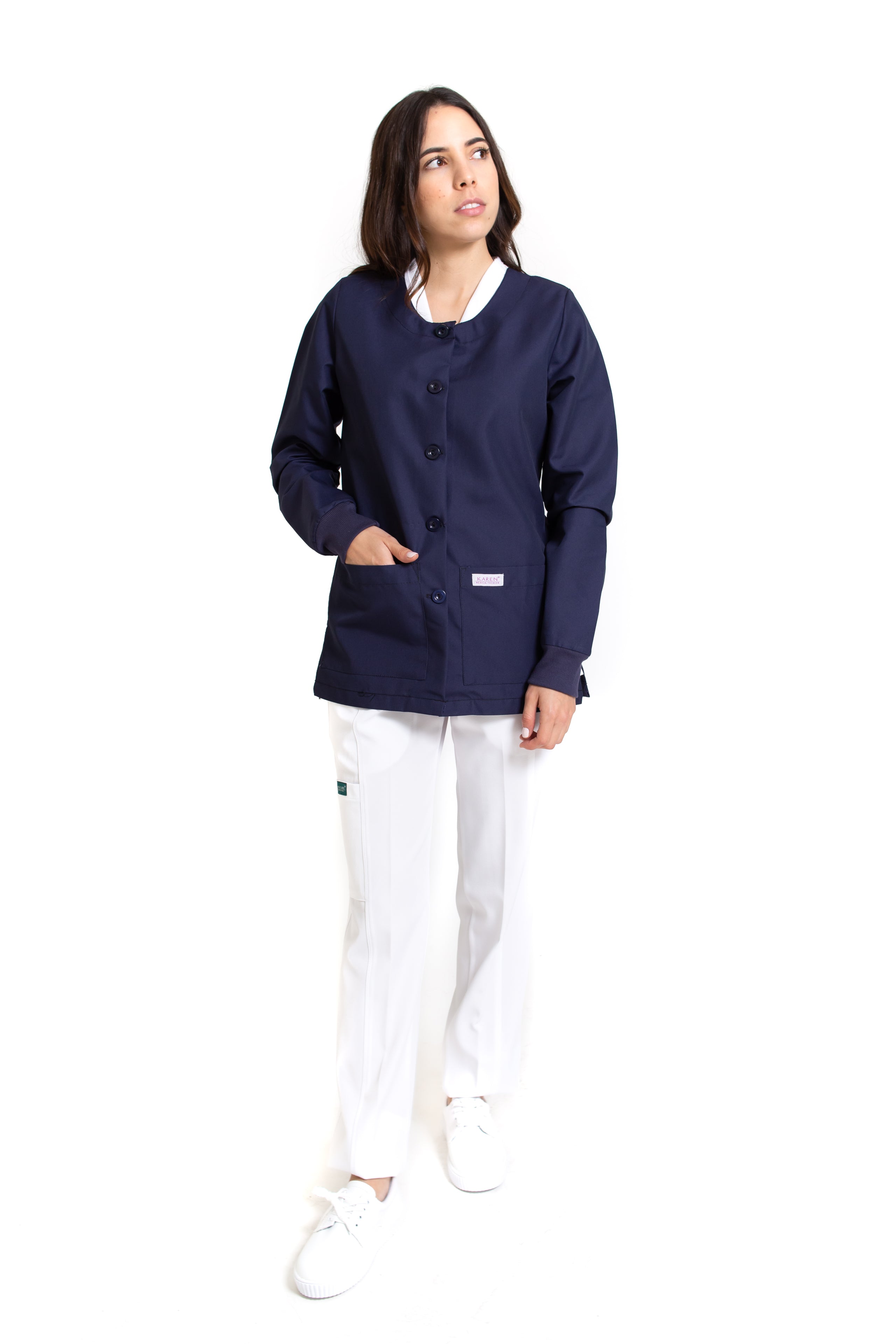 WARM UP Chamarra Médica - Salida de Hospital - para Dama - Color MARINO- KA-38 KAREN MEDICAL FASHION