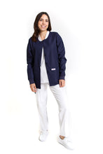Cargar imagen en el visor de la galería, WARM UP Chamarra Médica - Salida de Hospital - para Dama - Color MARINO- KA-38 KAREN MEDICAL FASHION