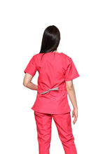 Cargar imagen en el visor de la galería, Conjunto SET Filipina y Pantalón KA-56 MARIPOSITAS -Color FIUSHA/GRIS- Dama- KAREN MEDICAL FASHION