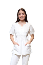 Cargar imagen en el visor de la galería, Conjunto SET Filipina y Pantalón KA-66 MARILU -Color BLANCO Dama-KAREN MEDICAL FASHION