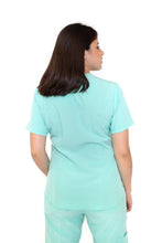 Cargar imagen en el visor de la galería, Conjunto SET Filipina y Pantalón EV-02 Muñin REPELENTE A FLUIDOS-Color PISTACHE/MARINO con PANT PISTACHE Dama-Ana Isabel Uniformes