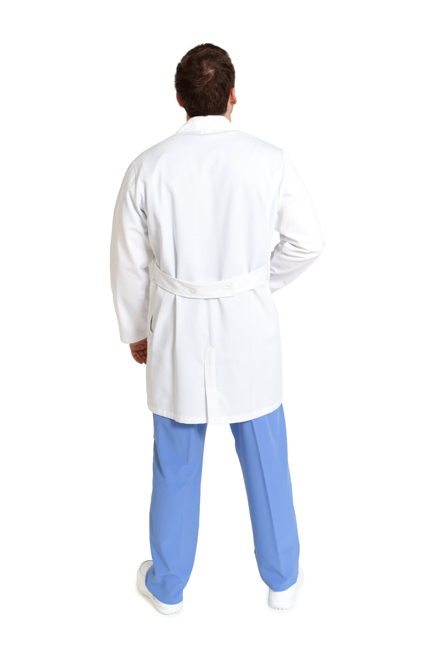 Bata Médica de Caballero HA-33-GABARDINA-Botón Oculto-HASSAN Uniformes