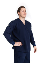 Cargar imagen en el visor de la galería, Conjunto SET Filipina MANGA LARGA y Pantalón JP-14 UNISEX-Color MARINO-JUANPA