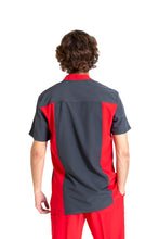 Cargar imagen en el visor de la galería, Conjunto SET Filipina y Pantalón EA-02 REPELENTE A FLUIDOS-Color PEWTER/ROJO con PANT ROJO HOMBRE-HASSAN Uniformes