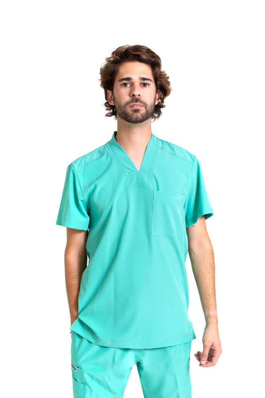 Conjunto SET Filipina y Pantalón EA-02 REPELENTE A FLUIDOS-Color JADE HOMBRE-HASSAN Uniformes