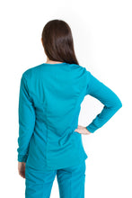 Cargar imagen en el visor de la galería, Conjunto SET Filipina MANGA LARGA y Pantalón EV-16 Tatita REPELENTE A FLUIDOS-Color VERDE Dama-Ana Isabel Uniformes