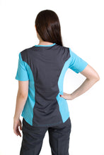 Cargar imagen en el visor de la galería, Conjunto SET Filipina y Pantalón EV-02 Muñin REPELENTE A FLUIDOS-Color AQUA/PEWTER con PANT PEWTER Dama-Ana Isabel Uniformes