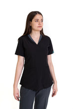 Cargar imagen en el visor de la galería, Conjunto SET Filipina y Pantalón EV-02 Muñin REPELENTE A FLUIDOS-Color NEGRO/PEWTER con PANT PEWTER Dama-Ana Isabel Uniformes