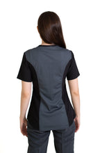 Cargar imagen en el visor de la galería, Conjunto SET Filipina y Pantalón EV-02 Muñin REPELENTE A FLUIDOS-Color NEGRO/PEWTER con PANT PEWTER Dama-Ana Isabel Uniformes