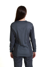 Cargar imagen en el visor de la galería, Conjunto SET Filipina MANGA LARGA y Pantalón EV-16 Tatita REPELENTE A FLUIDOS-Color PEWTER Dama-Ana Isabel Uniformes