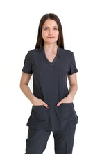 Cargar imagen en el visor de la galería, Filipina Top EV-04 Tatita REPELENTE A FLUIDOS-Color PEWTER Dama-Ana Isabel Uniformes