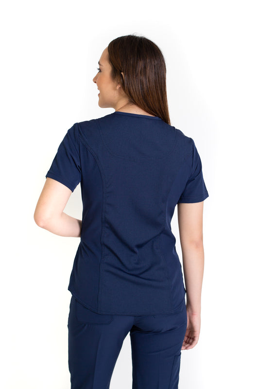 Filipina Top EV-02 Muñin REPELENTE A FLUIDOS-Color MARINO Dama-Ana Isabel Uniformes