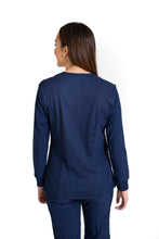 Cargar imagen en el visor de la galería, Conjunto SET Filipina MANGA LARGA y Pantalón EV-16 Tatita REPELENTE A FLUIDOS-Color MARINO Dama-Ana Isabel Uniformes