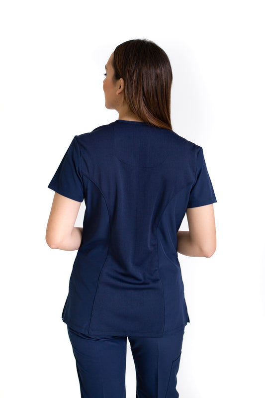 Filipina Top EV-04 Tatita REPELENTE A FLUIDOS-Color MARINO Dama-Ana Isabel Uniformes