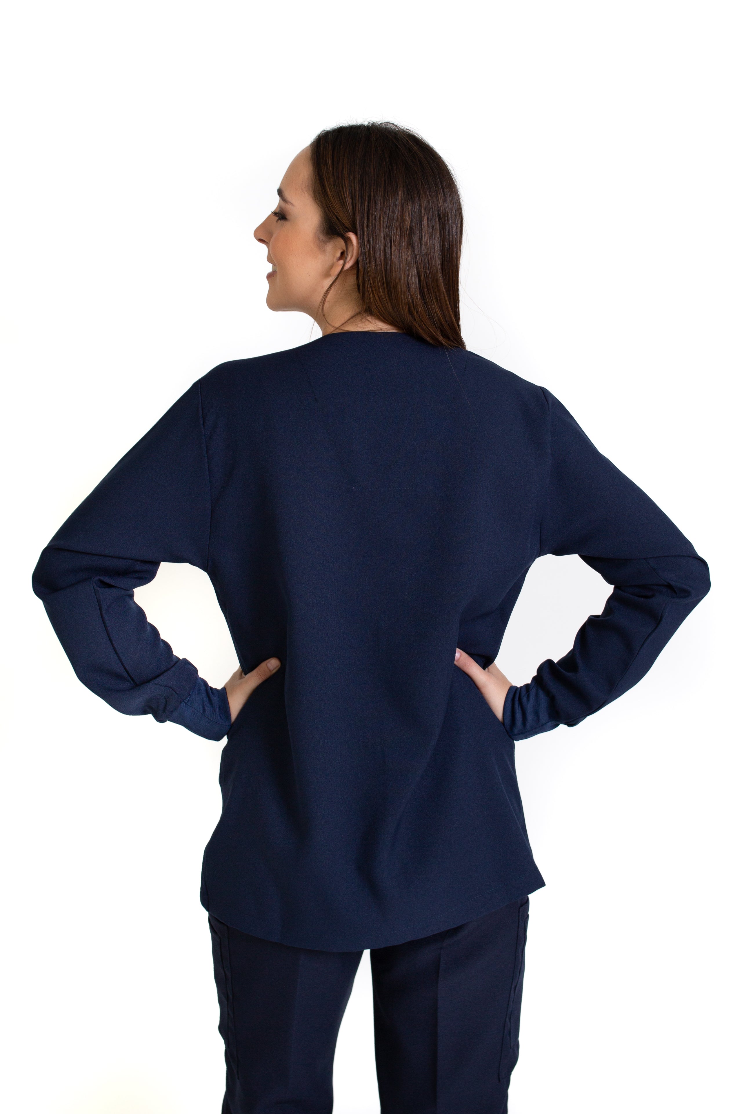 Filipina Top JP-14 MANGA LARGA UNISEX-Color MARINO-JUANPA