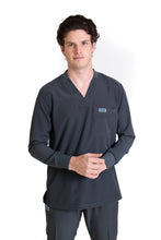 Cargar imagen en el visor de la galería, Conjunto SET Filipina MANGA LARGA y Pantalón EA-03 REPELENTE A FLUIDOS-Color PEWTER HOMBRE-HASSAN Uniformes