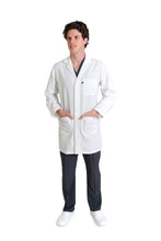 Cargar imagen en el visor de la galería, Bata Médica para Caballero REPELENTE A FLUIDOS-Botón Oculto-HA-34R-Profesional-HASSAN Uniformes