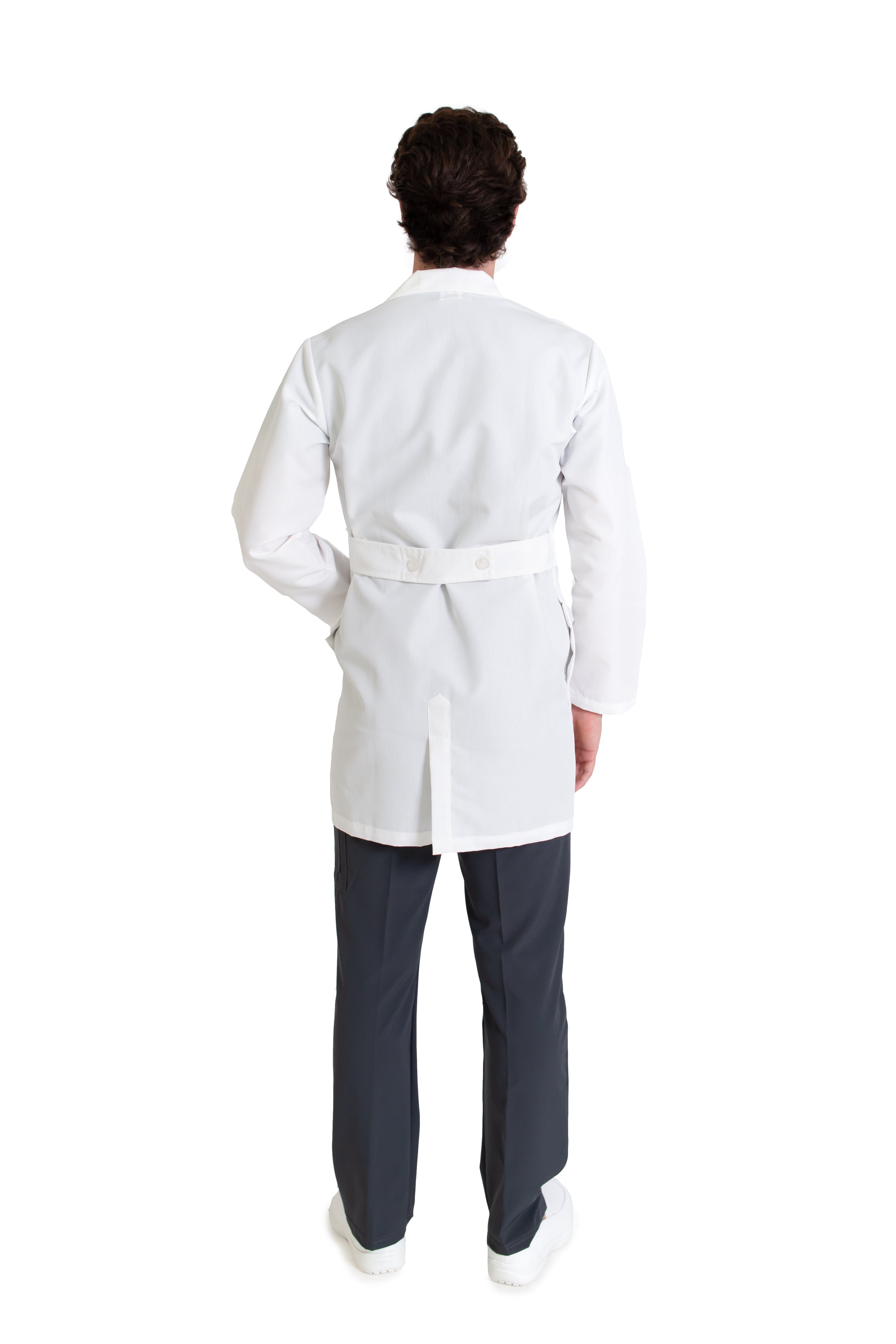 Bata Médica para Caballero-Botón Oculto-HA-30R con TECNOLOGÍA REPELENCIA -Profesional-HASSAN Uniformes