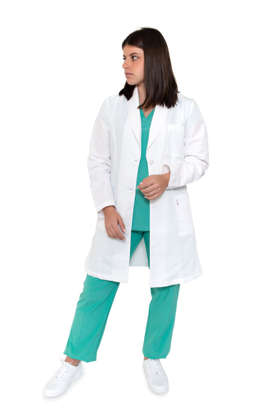 Bata Médica de Laboratorio para Dama KA-34-ROMBO LARGA-Karen Medical Fashion