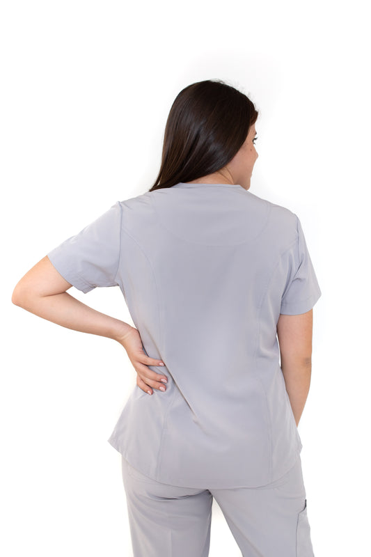 Filipina Top EV-02 Muñin REPELENTE A FLUIDOS-Color GRIS Dama-Ana Isabel Uniformes