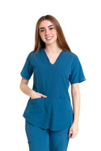 Cargar imagen en el visor de la galería, Conjunto SET Filipina y Pantalón EV-02 Muñin REPELENTE A FLUIDOS-Color CARIBE Dama-Ana Isabel Uniformes