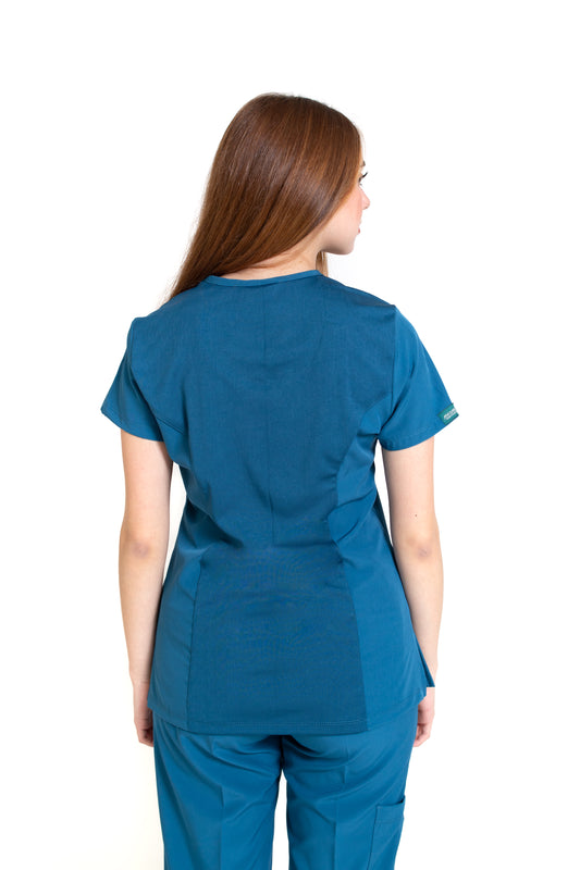 Filipina Top EV-04 Tatita REPELENTE A FLUIDOS-Color CARIBE Dama-Ana Isabel Uniformes