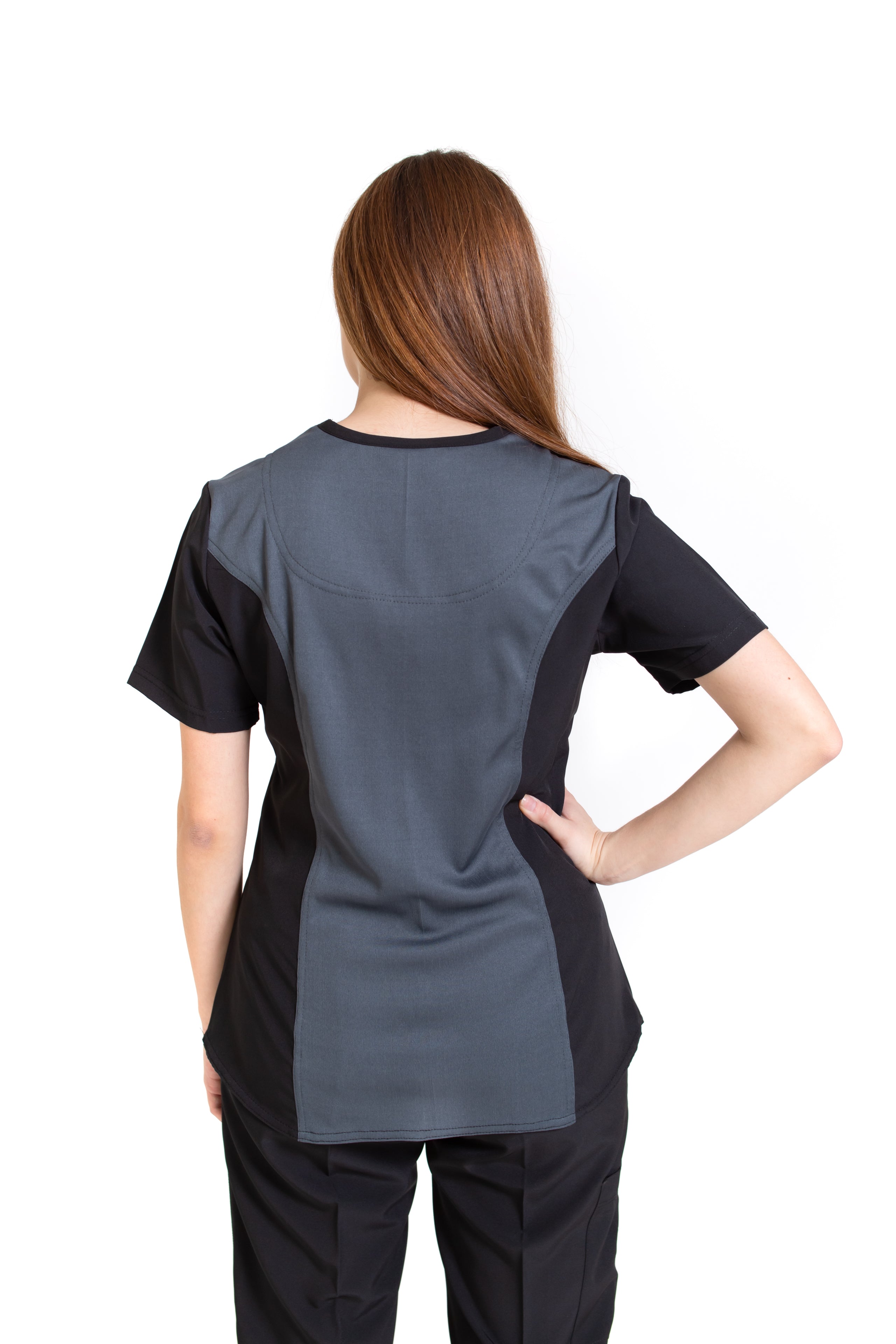 Filipina Top EV-02 Muñin REPELENTE A FLUIDOS-Color NEGRO/PEWTER Dama-Ana Isabel Uniformes