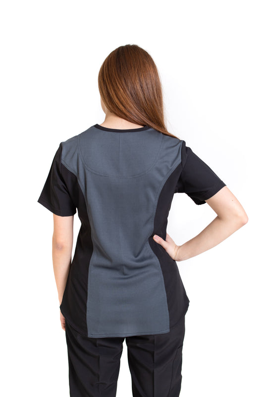 Filipina Top EV-02 Muñin REPELENTE A FLUIDOS-Color NEGRO/PEWTER Dama-Ana Isabel Uniformes