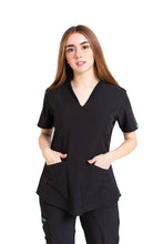 Cargar imagen en el visor de la galería, Filipina Top EV-02 Muñin REPELENTE A FLUIDOS-Color NEGRO Dama-Ana Isabel Uniformes